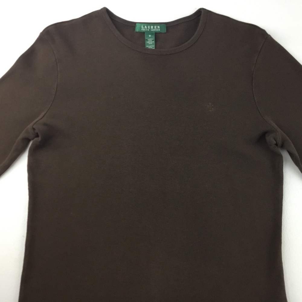 LRL Ralph Lauren Brown Top Long Sleeve